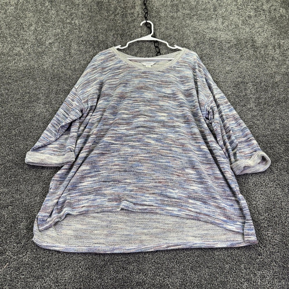 C.J. Banks Sweater Tunic Womens 3X Multicolor Striped Scoop Neck Plus Knit